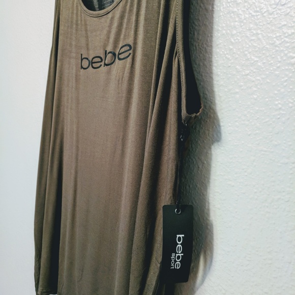 Bebe Green w/Black Mesh Sport Tank 3X - Picture 4 of 8